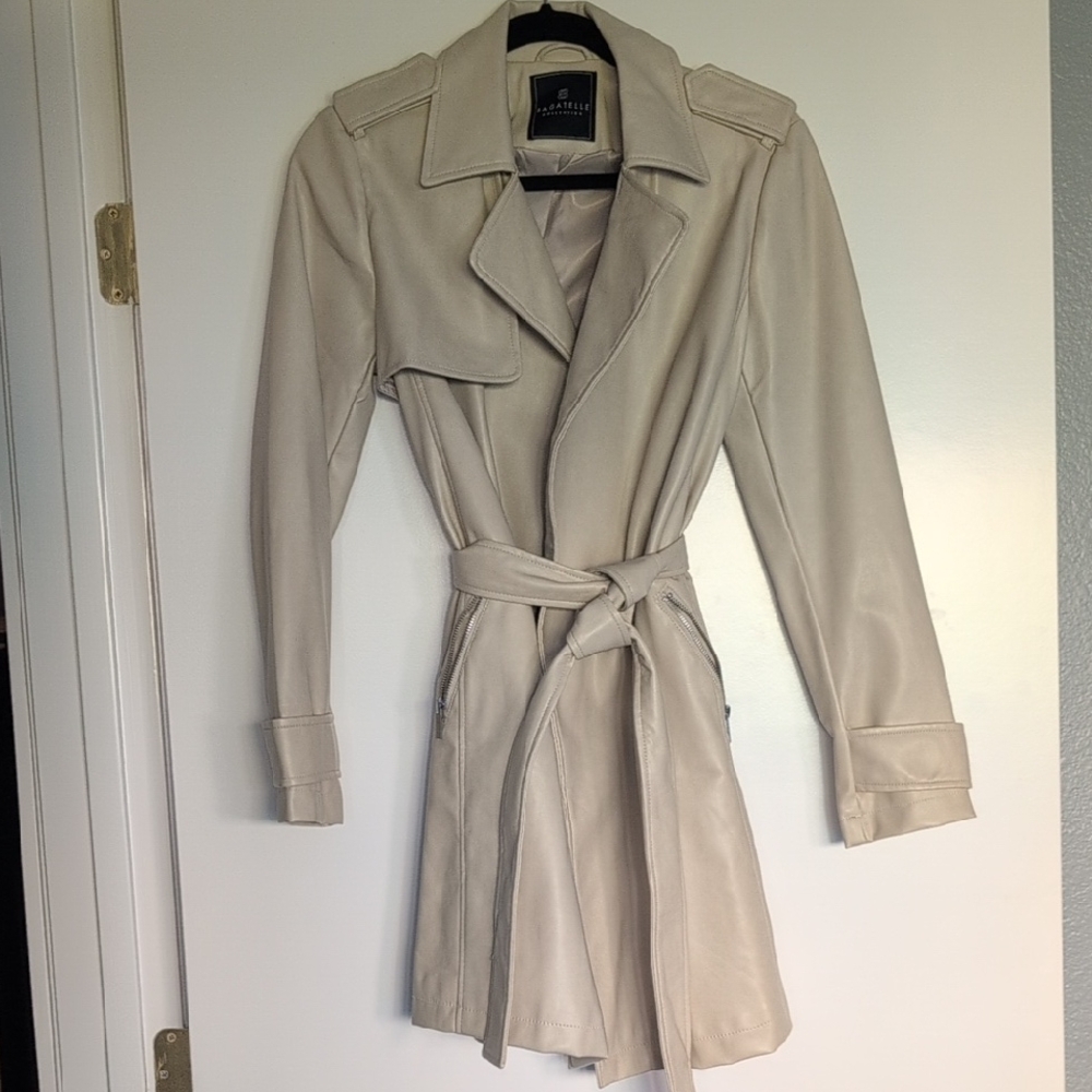 Bagatelle Cream Trench Coat with Self Tie Belt